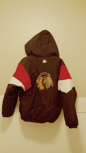 Chicago Blackhawks NHL STARTER Jacket XL Vintage 90's Pull Over Puffy Coat  Hockey Zip, Hood, Front Pocket