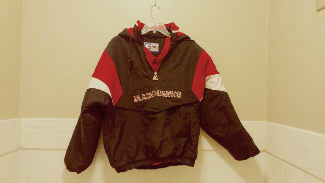 Chicago Blackhawks Vintage Starter NHL Hockey Hooded Puffer 