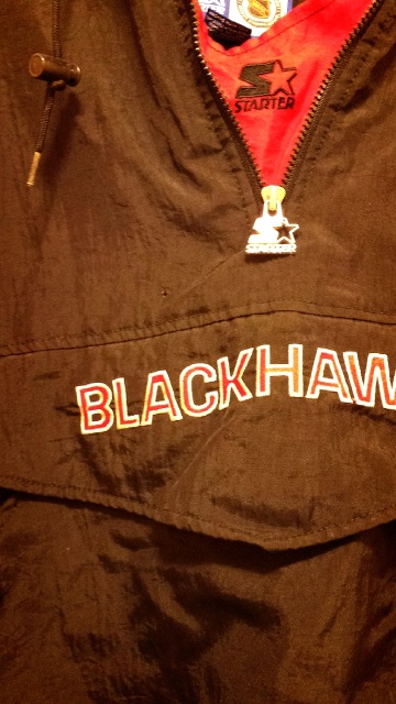 Chicago Blackhawks NHL STARTER Jacket XL Vintage 90's Pull Over Puffy Coat  Hockey Zip, Hood, Front Pocket